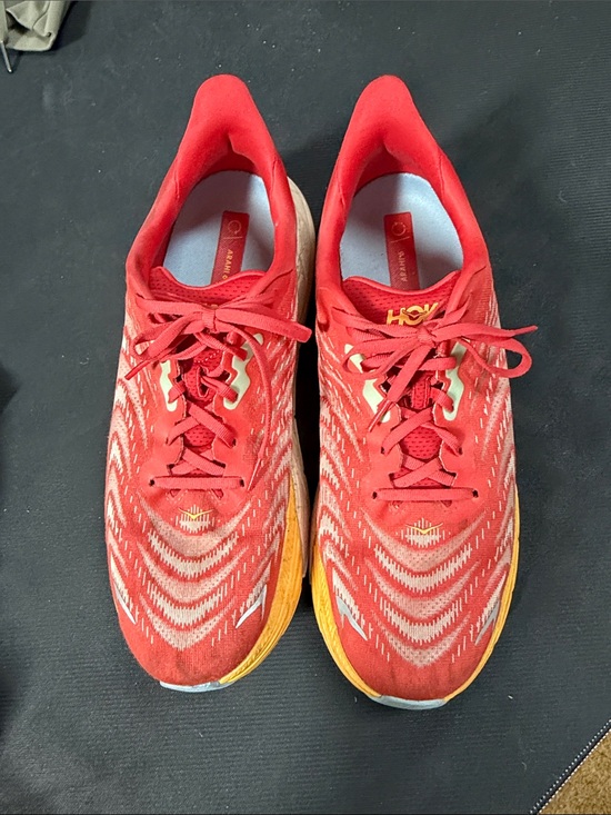 Hoka Other - Hoka Men’s Red Athletic Shoes with Yellow Midsole